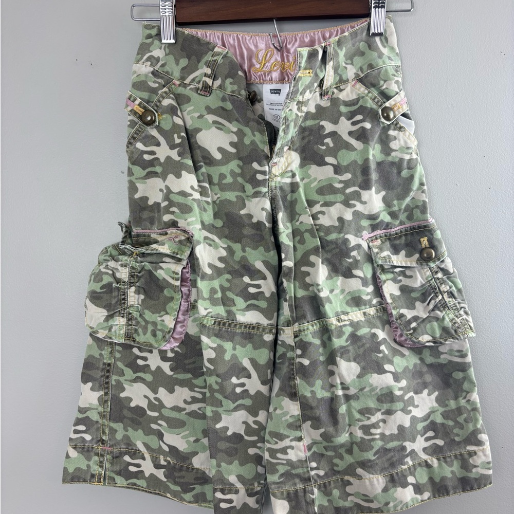 Levi’s brand girls pants, flare, camo, size 12